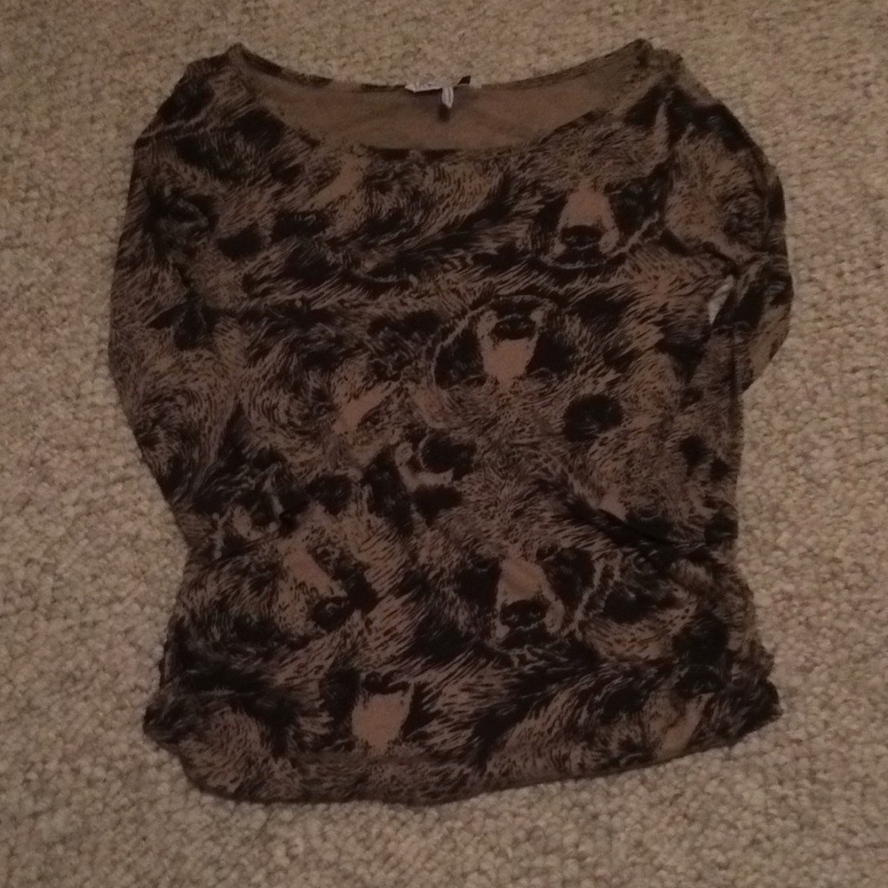 3/4 sleeve bear shirt